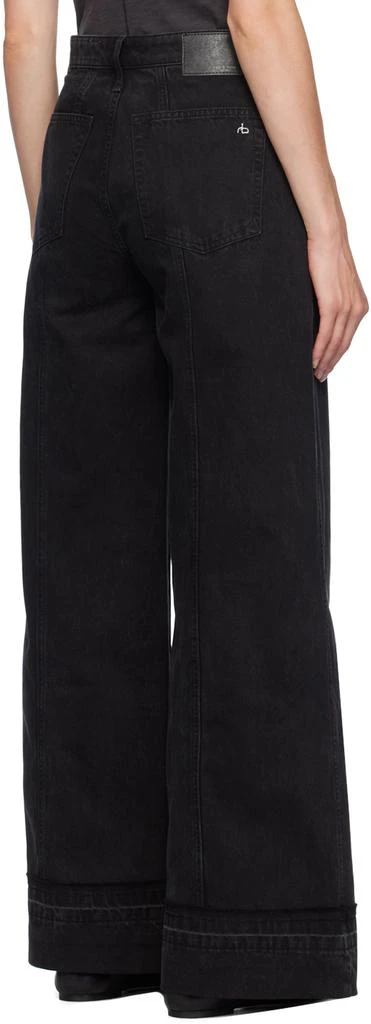 Rag & Bone Black Marina Wide-Leg Jeans 3