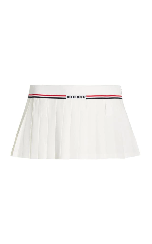 Miu Miu Miu Miu - Pleated Sable Mini Skirt - White - IT 44 - Moda Operandi 1