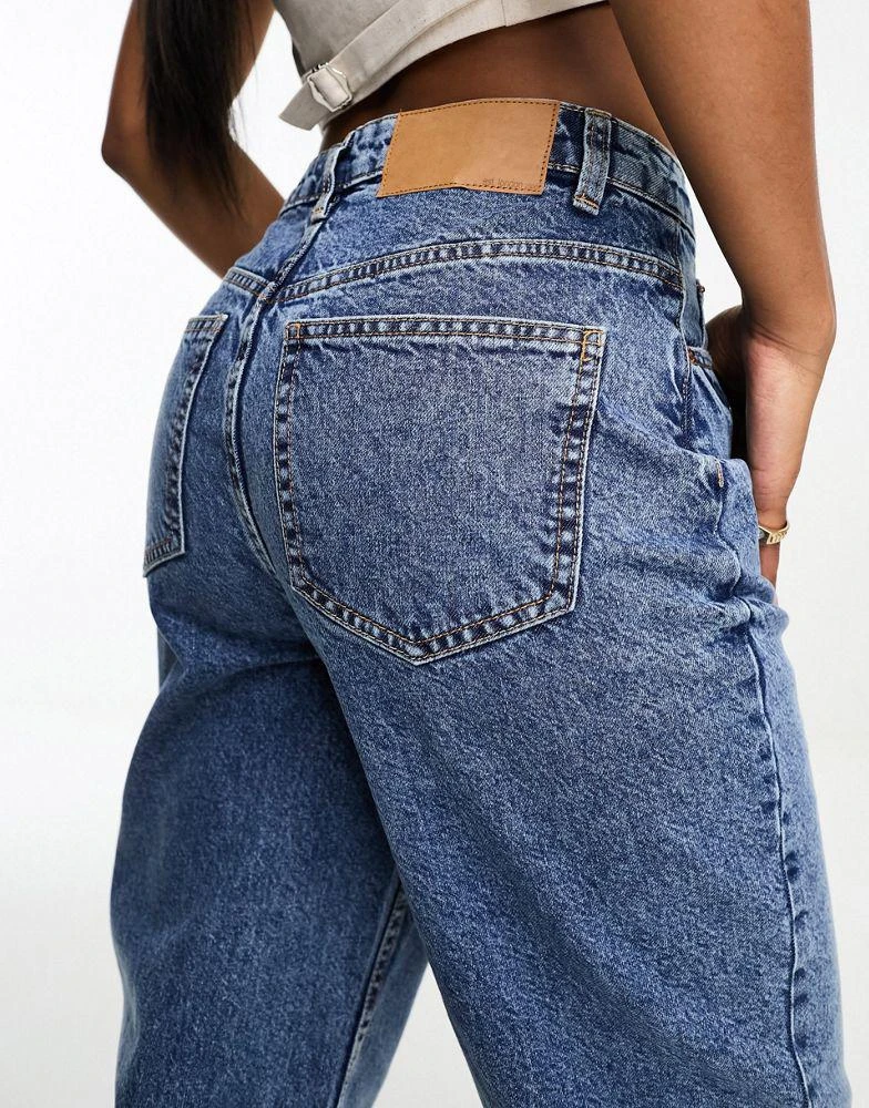ASOS ASOS DESIGN high rise relaxed mom jeans in mid blue 5