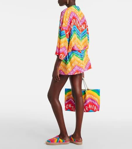 Valentino Logo silk shirt dress 3