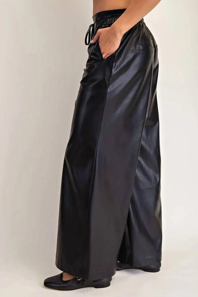 ee:some Ee:Some - Pleather Tie Waist Pants 3
