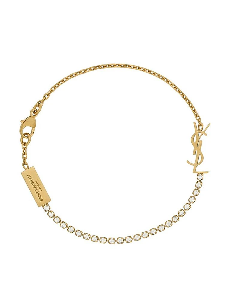 Yves Saint Laurent Cassandre Charm Bracelet in Metal and Rhinestone 1