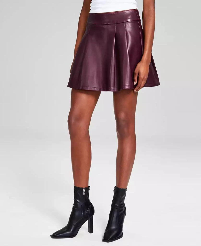 And Now This Women's Faux-Leather Pleated Mini Skirt, Created for Macy's 2