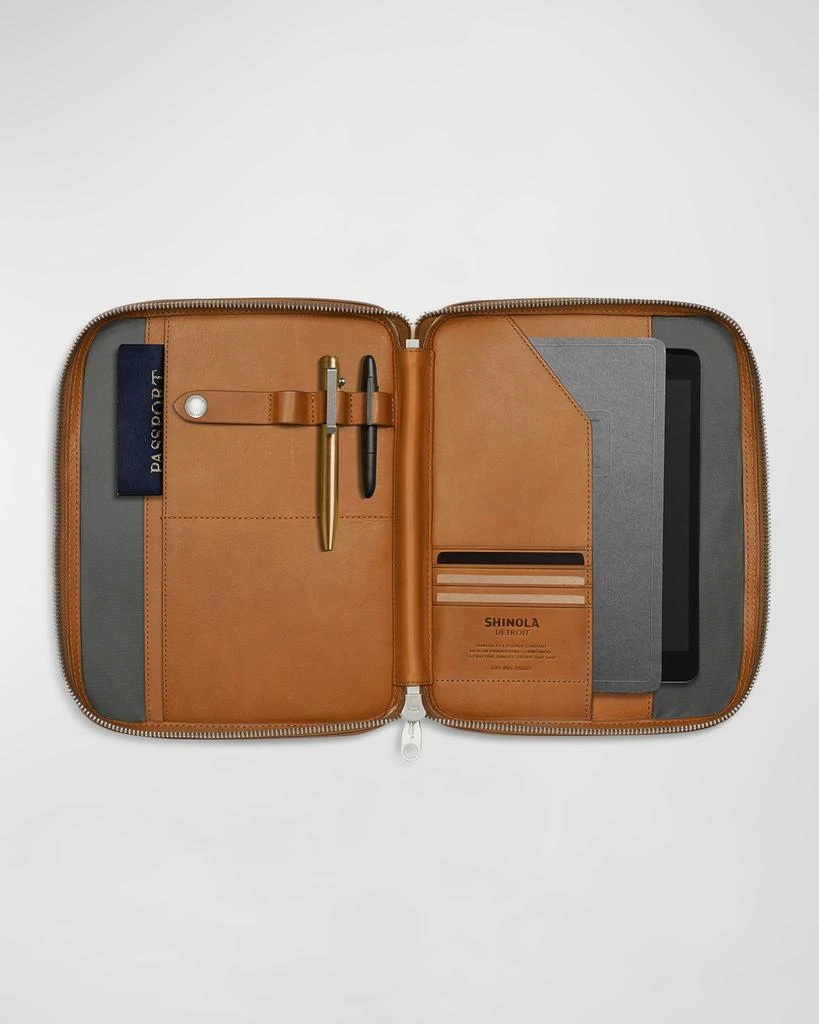 Shinola Men's Tech Portfolio Leather Zip Pouch 3