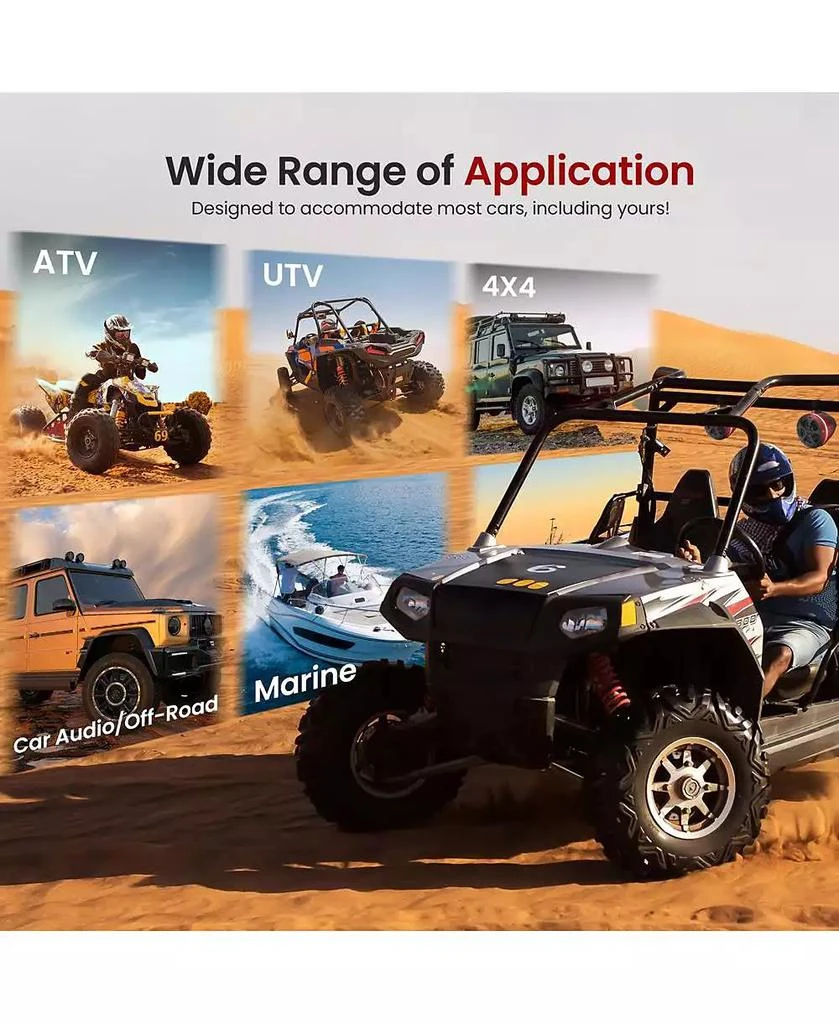 Pyle 4” Waterproof Off-Road Speakers, 800 Watt, RGB Lights, Remote Control (2 Pairs) 3