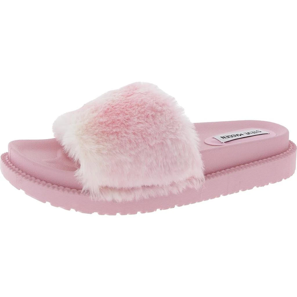 Steve Madden Sophlyn Womens Faux Fur Rainbow Slide Slippers 1