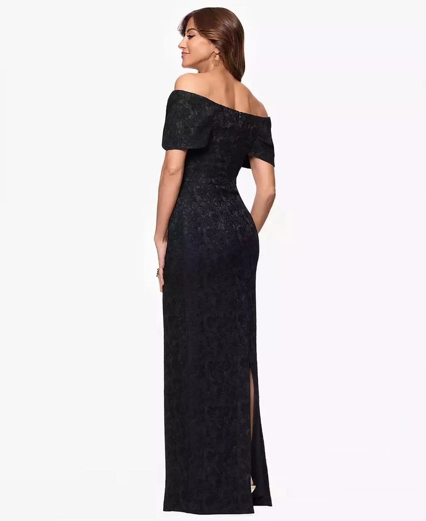 Betsy & Adam Petites Jacquard Knit Off-The-Shoulder Long Dress 3