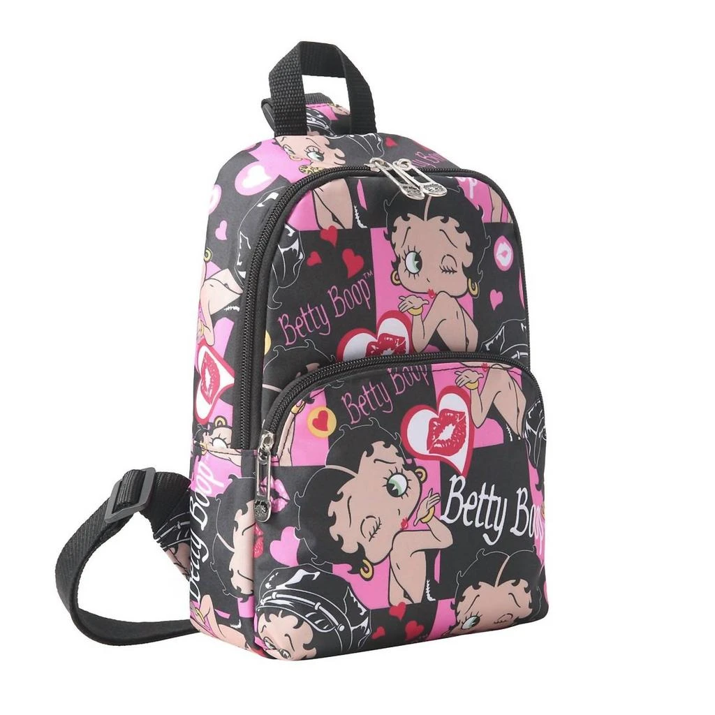 Betty Boop Women's Mini Backpack In Black/pink
