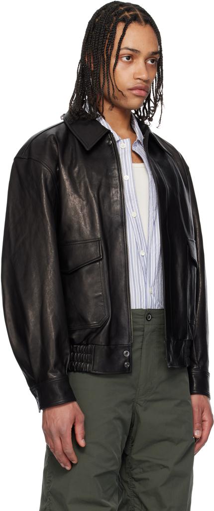 Shop Black Vegetable A-2 Leather Jacket on Sale at BeyondStyle