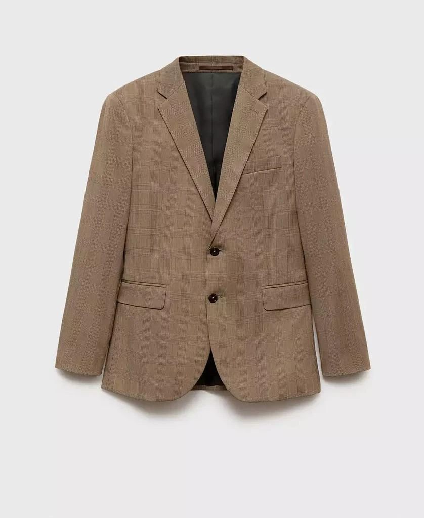 Mango Men's Prince Of Wales Slim-Fit Suit Blazer 2