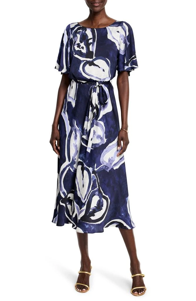 NIC+ZOE Watercolor Vines Jeni Tie Waist Dress 1