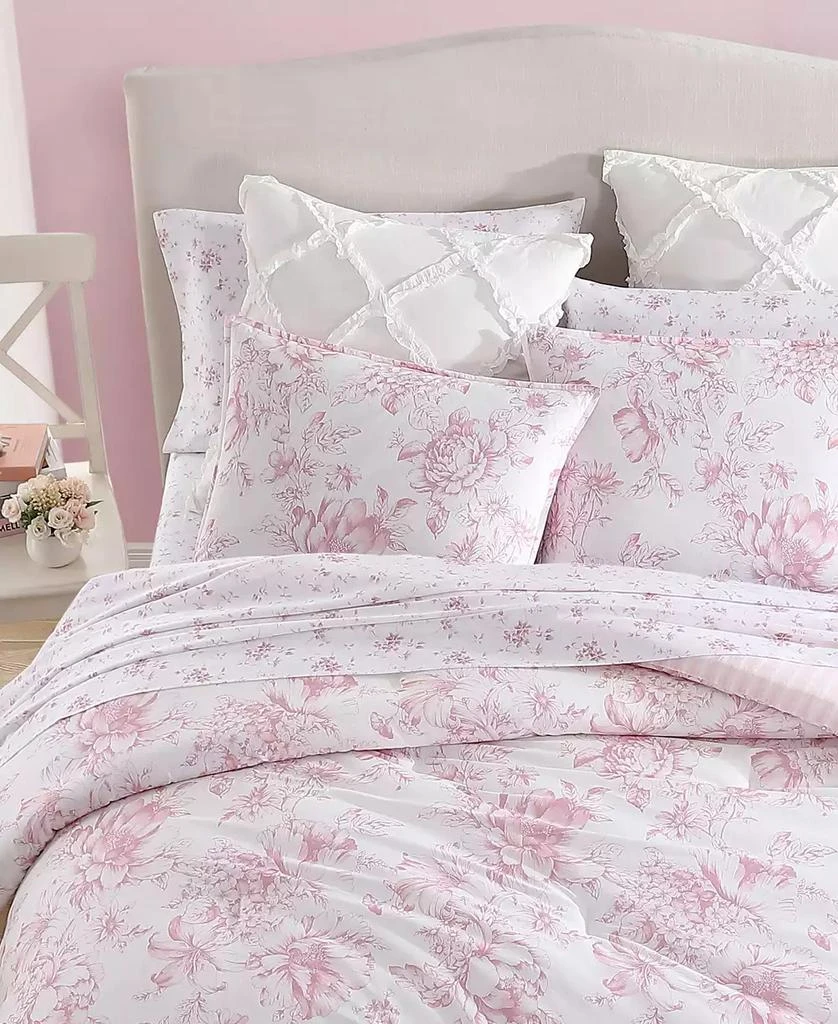 Laura Ashley Delphine Cotton Reversible 3 Piece Comforter Set 2