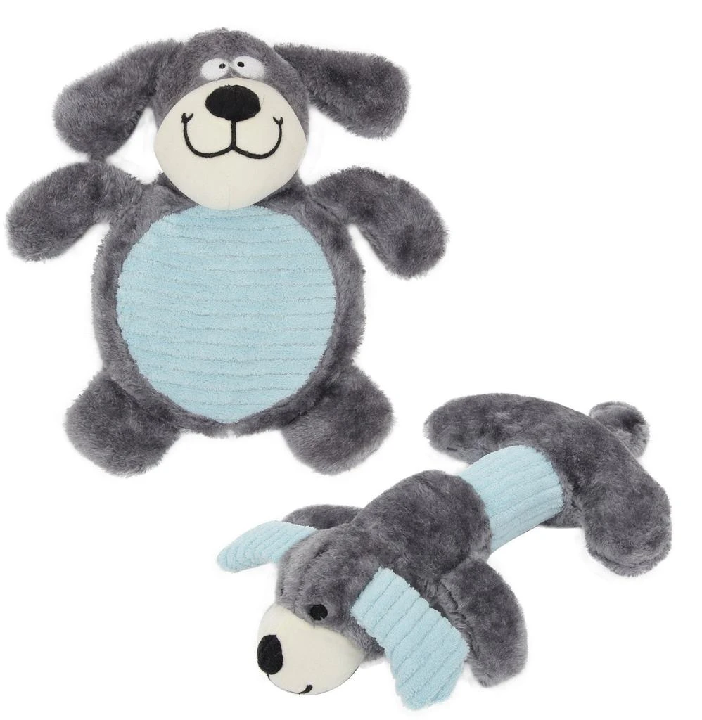 Pet Life 2-piece Dual Squeaker and Plush Animal Dog Toy Set