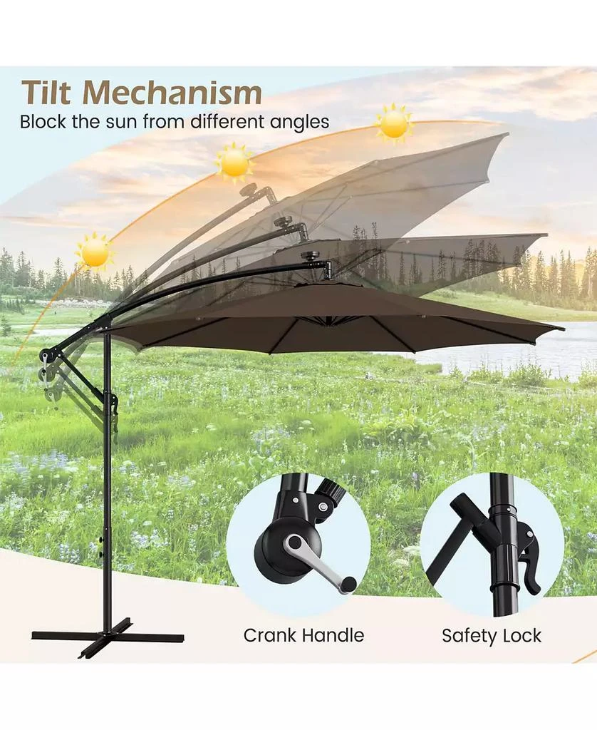 GOUUN 10 Feet Patio Umbrella with 112 Solar-Powered LED Lights 2