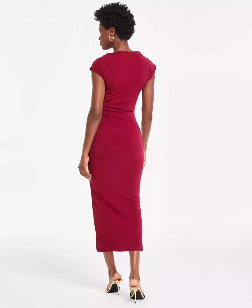Robbie Bee Women's Funnel-Neck Ruched Bodycon Dress 2