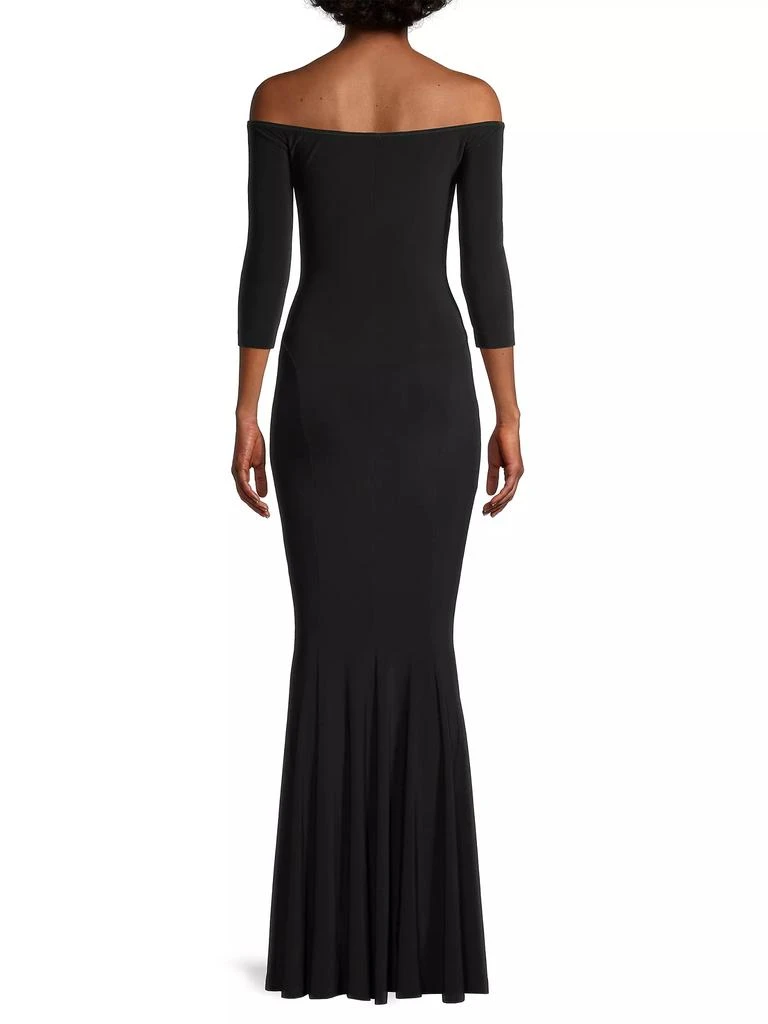Norma Kamali Off  Shoulder Fishtail Gown 5