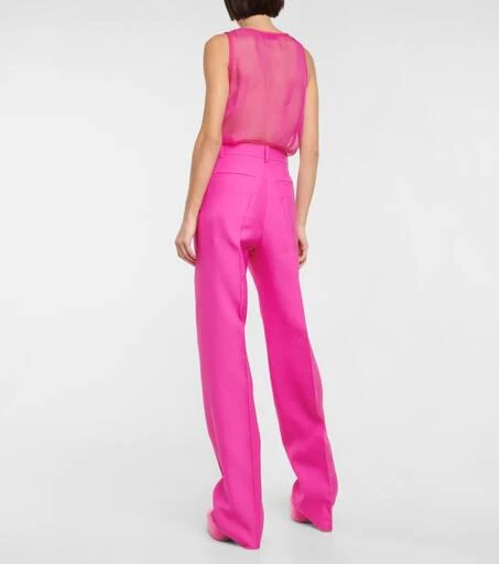 Valentino Straight wool and silk crêpe pants 3