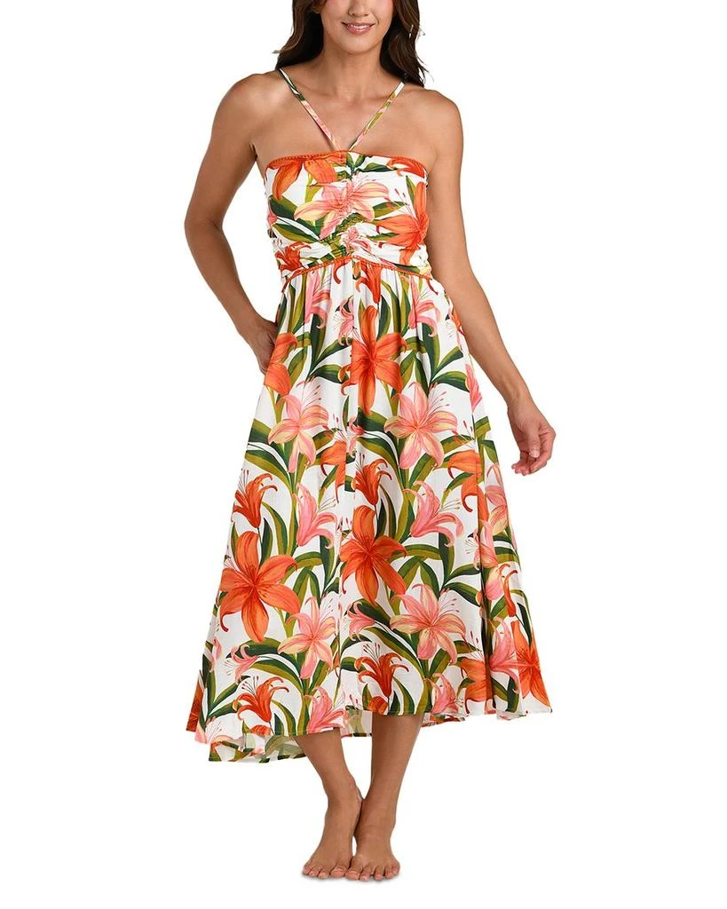 La Blanca Jungle Blossoms Lace Up Dress Swim Cover-Up 1