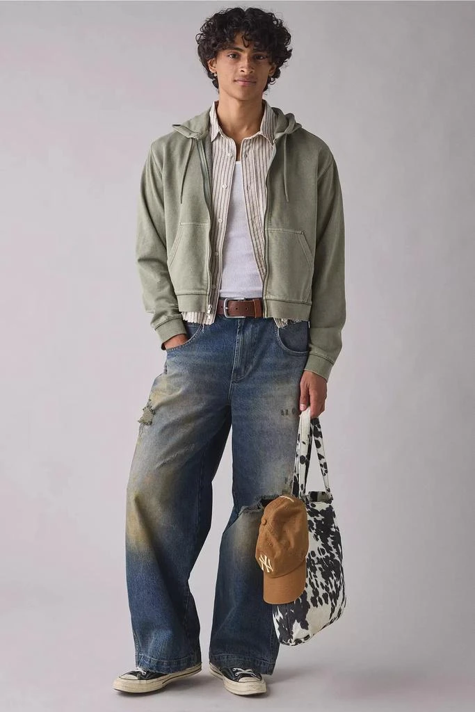 BDG BDG Bonfire Solid Zip-Up Hoodie Sweatshirt 3