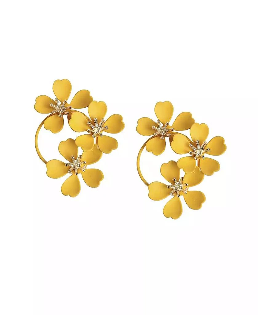 SOHI Floral-Circular Drop Earrings