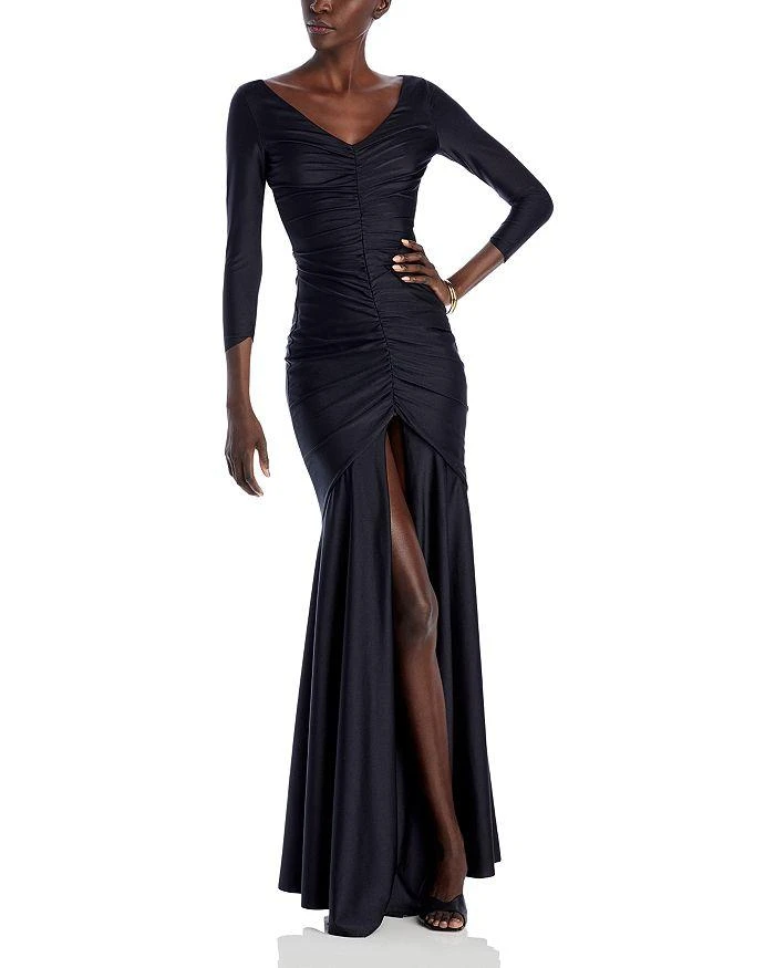 Chiara Boni Ruched Front Three Quarter Sleeve Gown 1