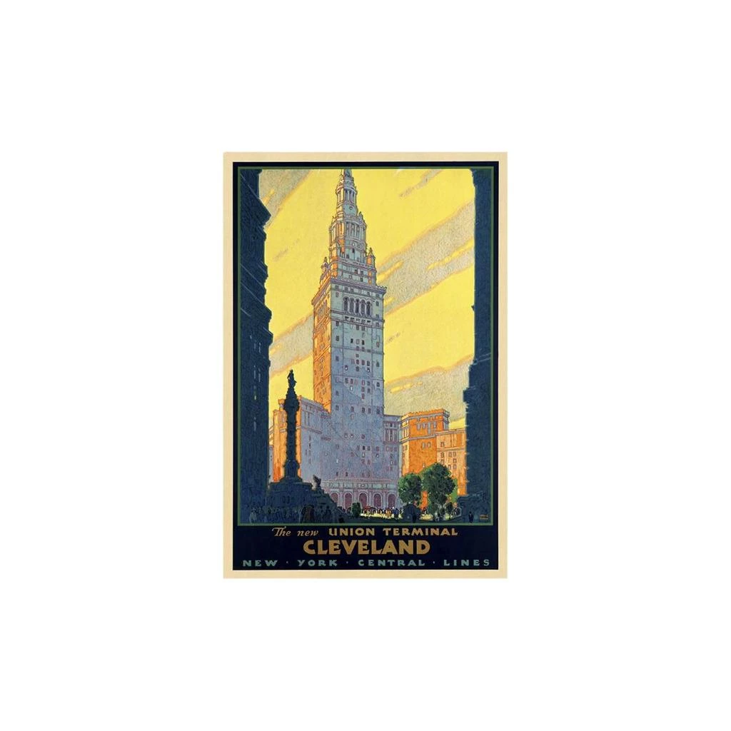 Hivvago Cleveland Union Terminal Vintage Travel Unframed Print Wall Art