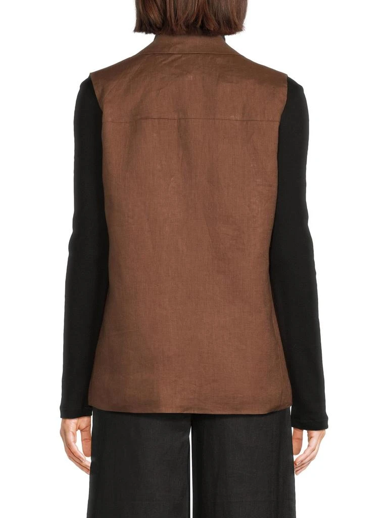 Saks Fifth Avenue 100% Linen Longline Vest 2