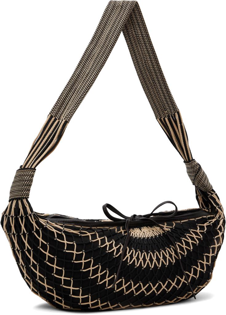 Lemaire Black & Beige Croissant Filt Bag