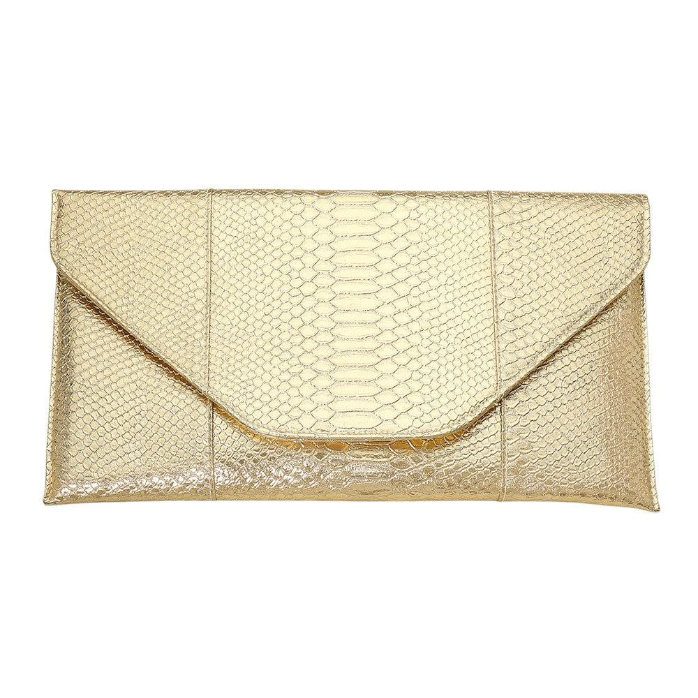 FASHNZFAB Snake Skin Patterned Envelope Clutch / Shoulder Bag 2
