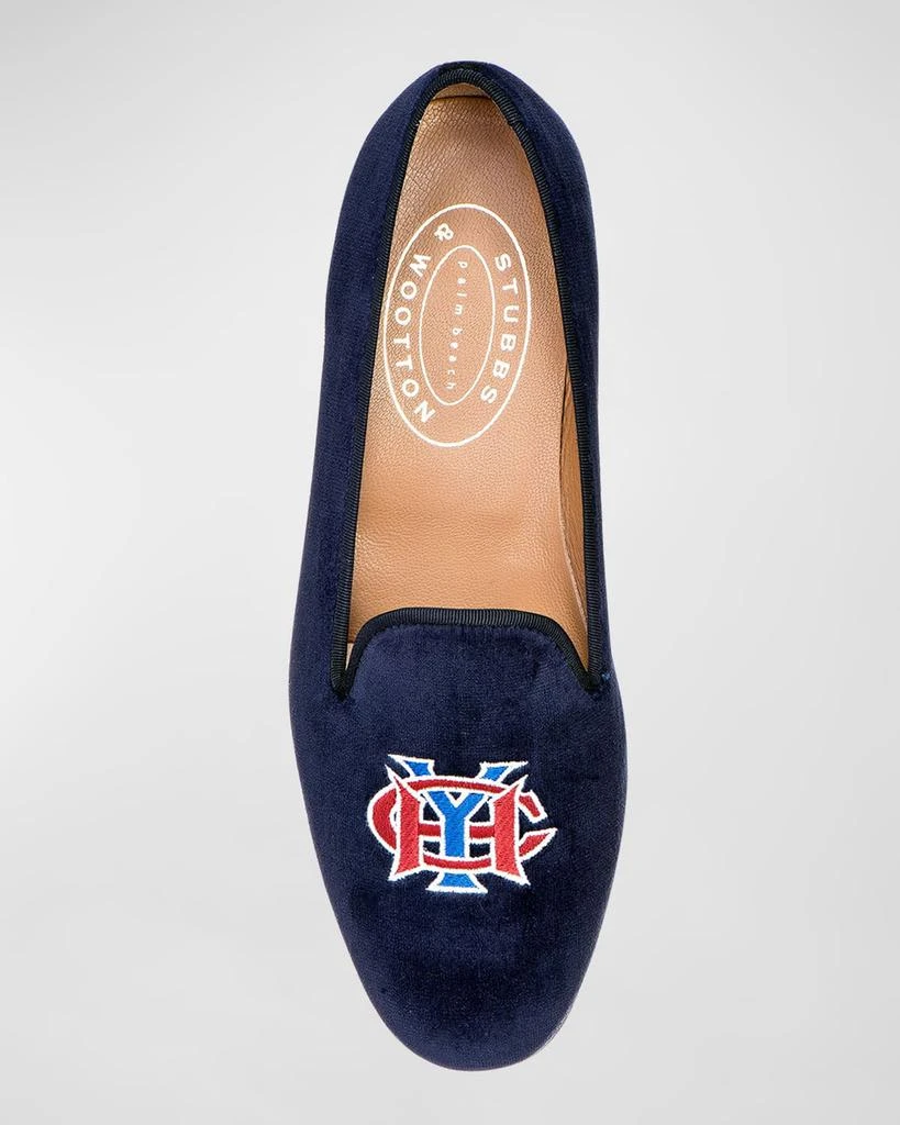 Stubbs and Wootton Men's Embroidered HYC Velvet Slippers 4