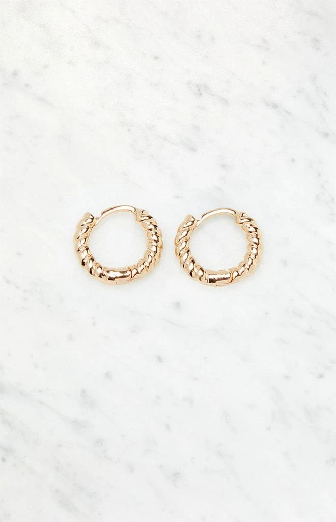 John Galt Gold Croissant Hoop Earrings 1