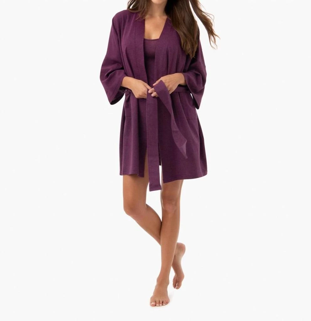 Under the Canopy Organic Short Lounge Robe In Grape