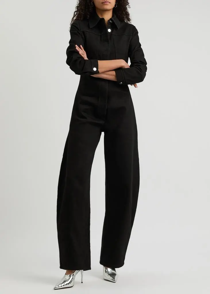 Alaïa Darted denim jumpsuit 4