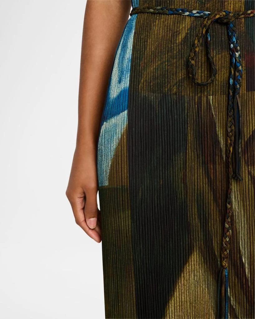 Lafayette 148 New York Pleated Abstract-Print Midi Dress 5