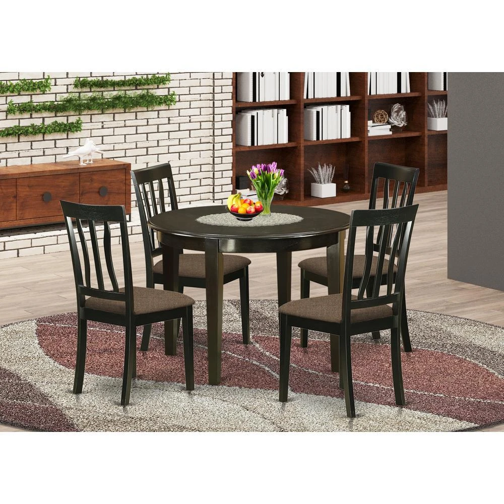 East West Furniture BOAN5-CAP-C 5 PC small Kitchen Table set-Kitchen Table and 4 Kitchen Chairs 2