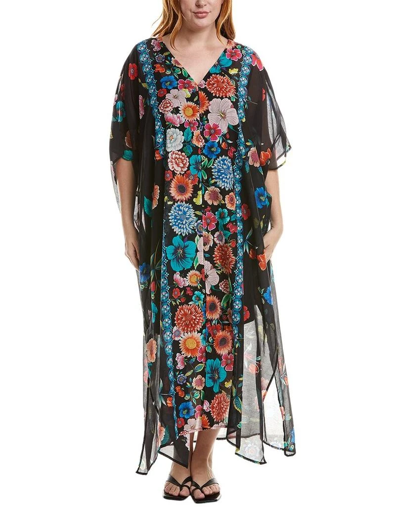 Johnny Was Plus Palace Silk-Blend Kaftan 1