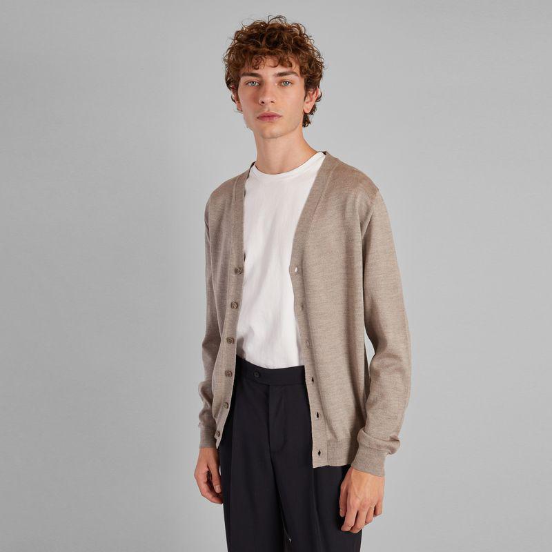 L'Exception Paris Merino Wool Cardigan Smog L'EXCEPTION PARIS