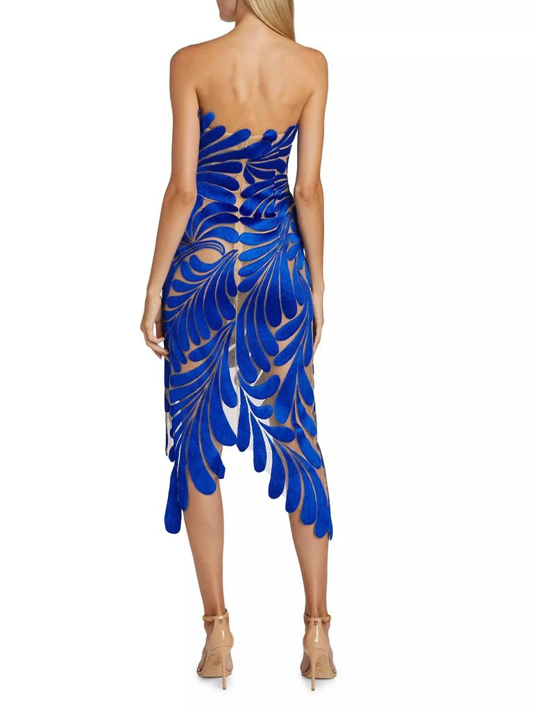 Oscar de la Renta Fern Threadwork Embroidered Cocktail Dress 5