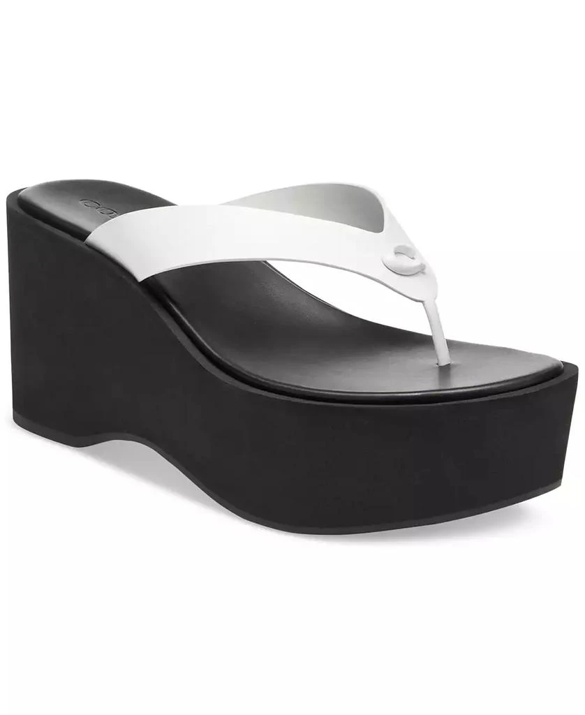 Coach Women's Sculpted Platform "C" Logo Leather Flip Flop 1