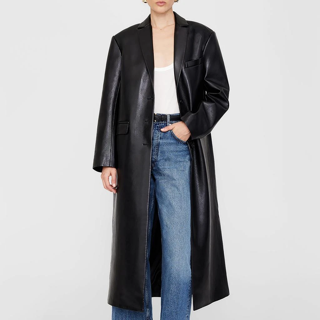 ANINE BING Quinn Faux Leather-Blend Coat 1
