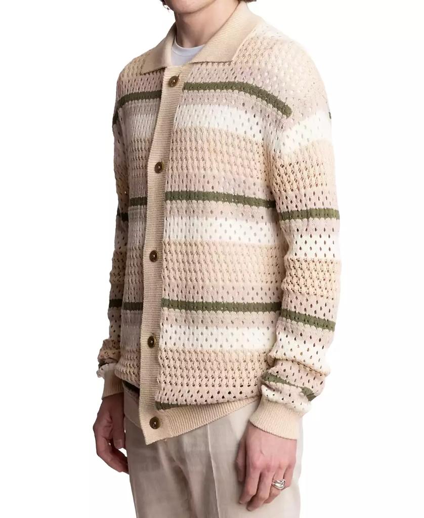 Paisley & Gray Men's Slim Fit Long Sleeve Crochet Cardigan Sweater