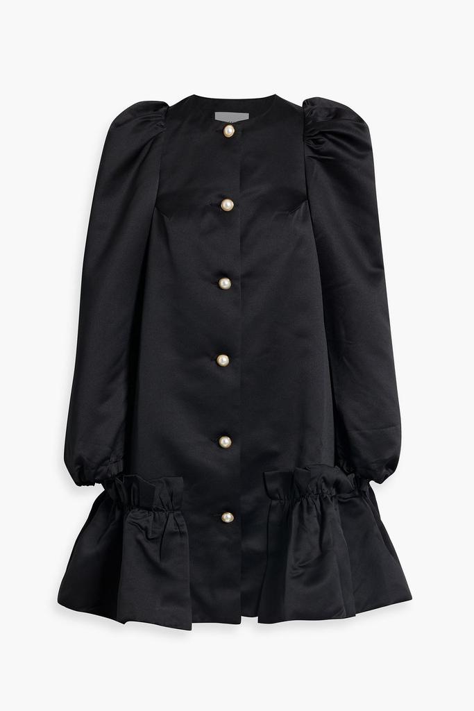 Sleeper Ruffled satin mini dress