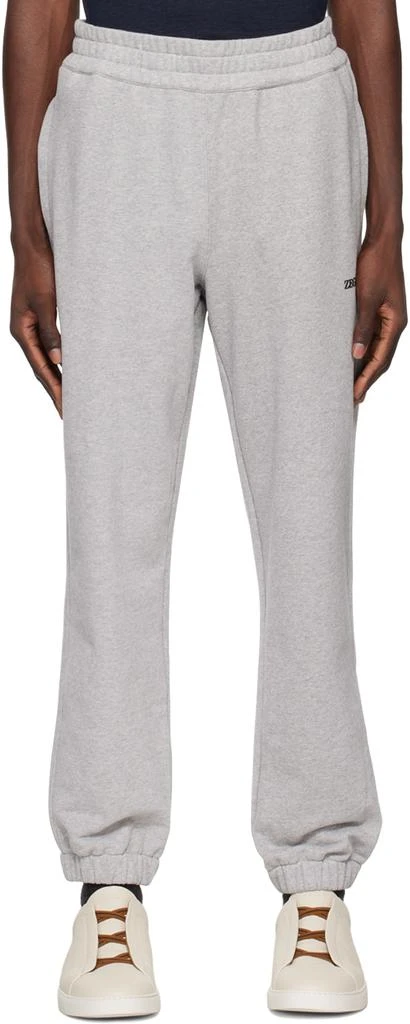 ZEGNA Gray Bonded Sweatpants 1