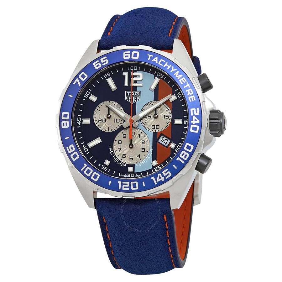 Tag Heuer Formula 1 Gulf Special Edition Chronograph Blue/Aqua/Orange Dial Men's Watch CAZ101N.FC8243