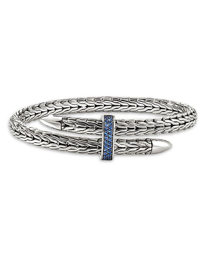 John Hardy Sterling Silver Spear Blue Sapphire Flex Bracelet