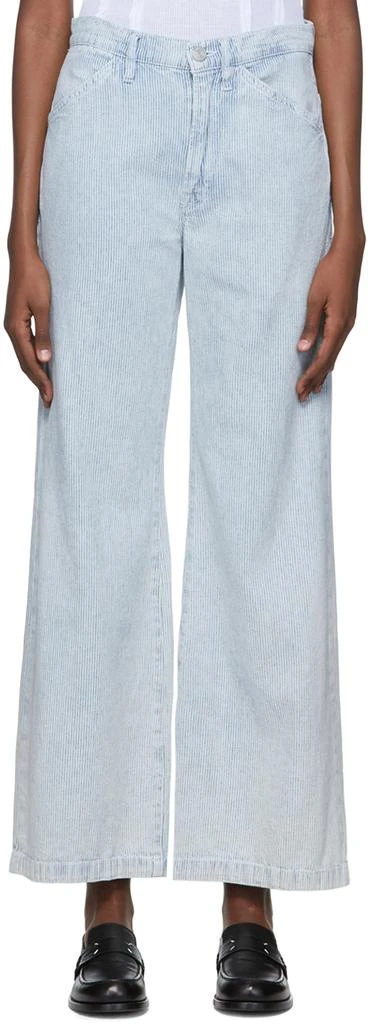 FRAME Blue 'Le Baggy Palazzo' Wide-Leg Jeans 1