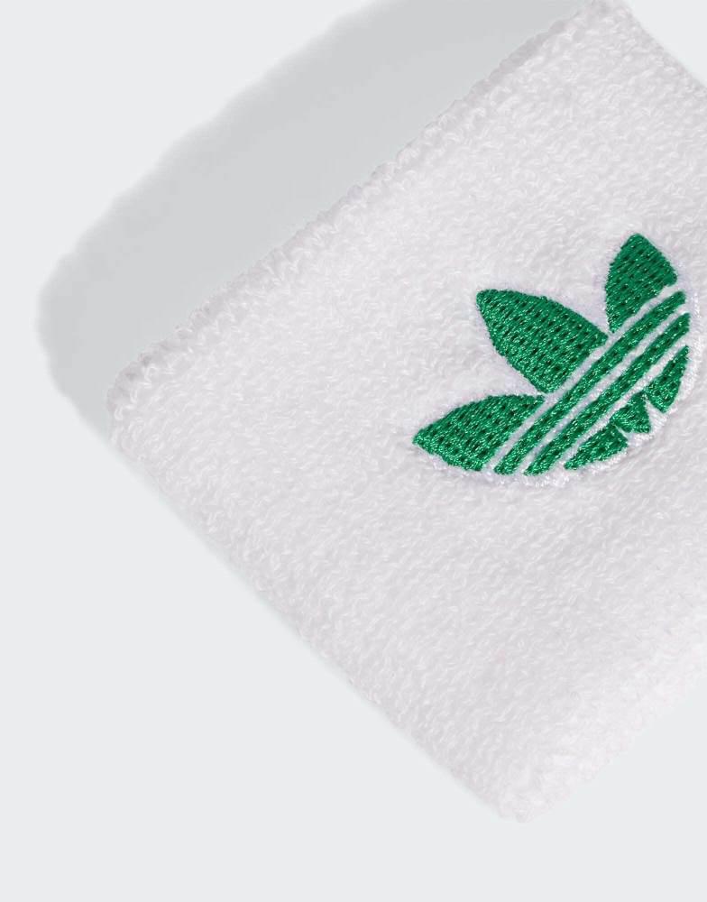 Adidas adidas performance Tennis adidas originals small wristbands in white and green