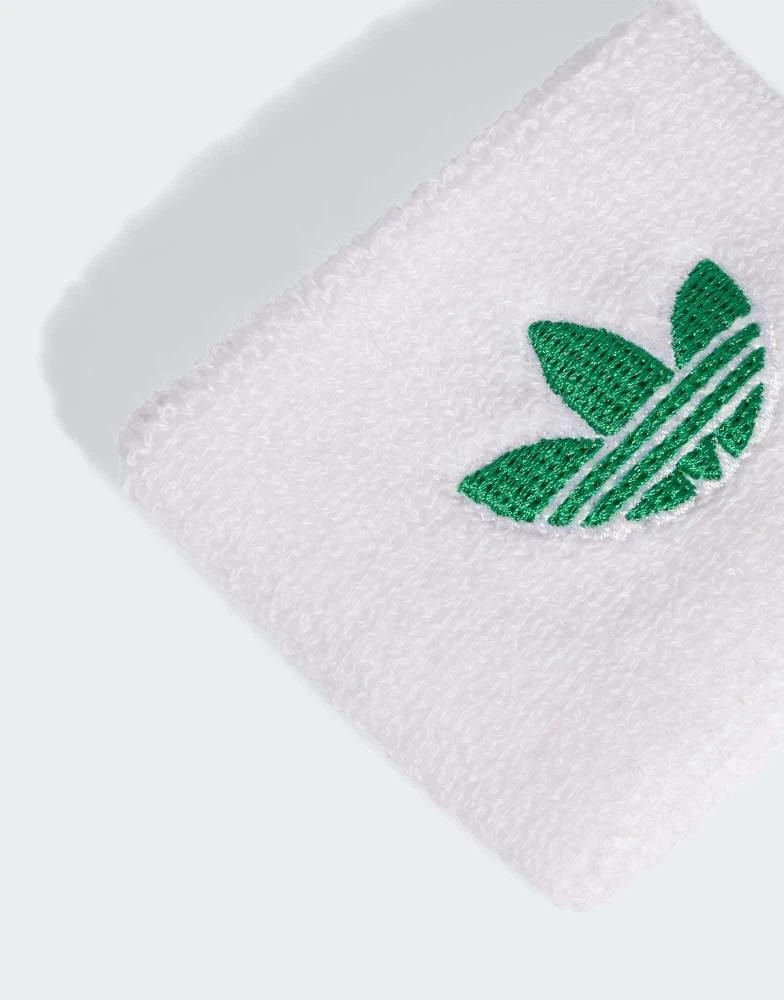 Adidas adidas performance Tennis adidas originals small wristbands in white and green 2