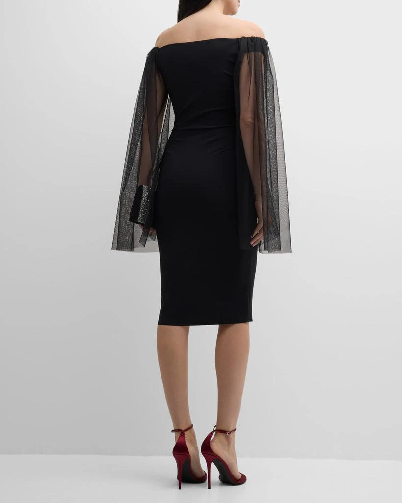 Chiara Boni Gabris Off-Shoulder Cape-Sleeve Midi Dress 6