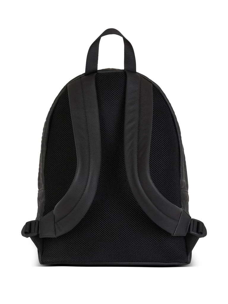Balmain Black Grained Leather Backpack With Monogram 2